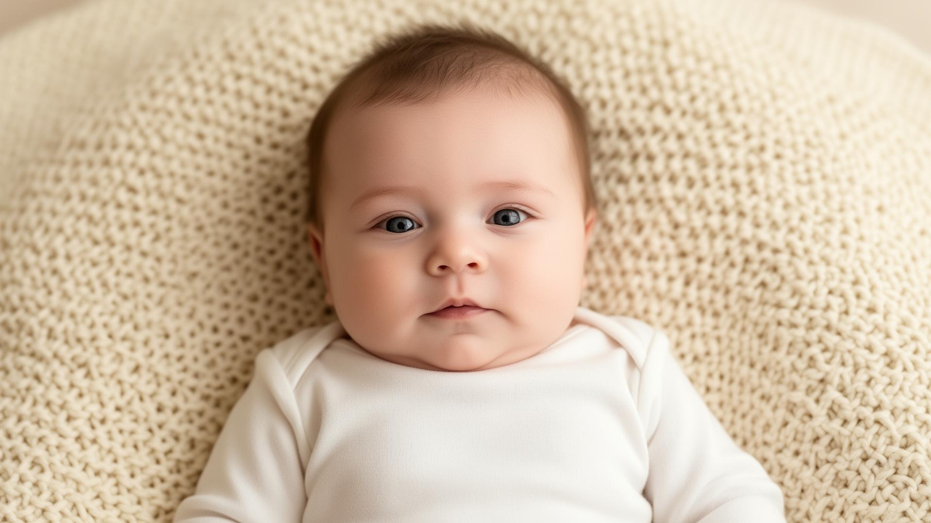 À deux mois, ton regard s'accroche déjà au nôtre.